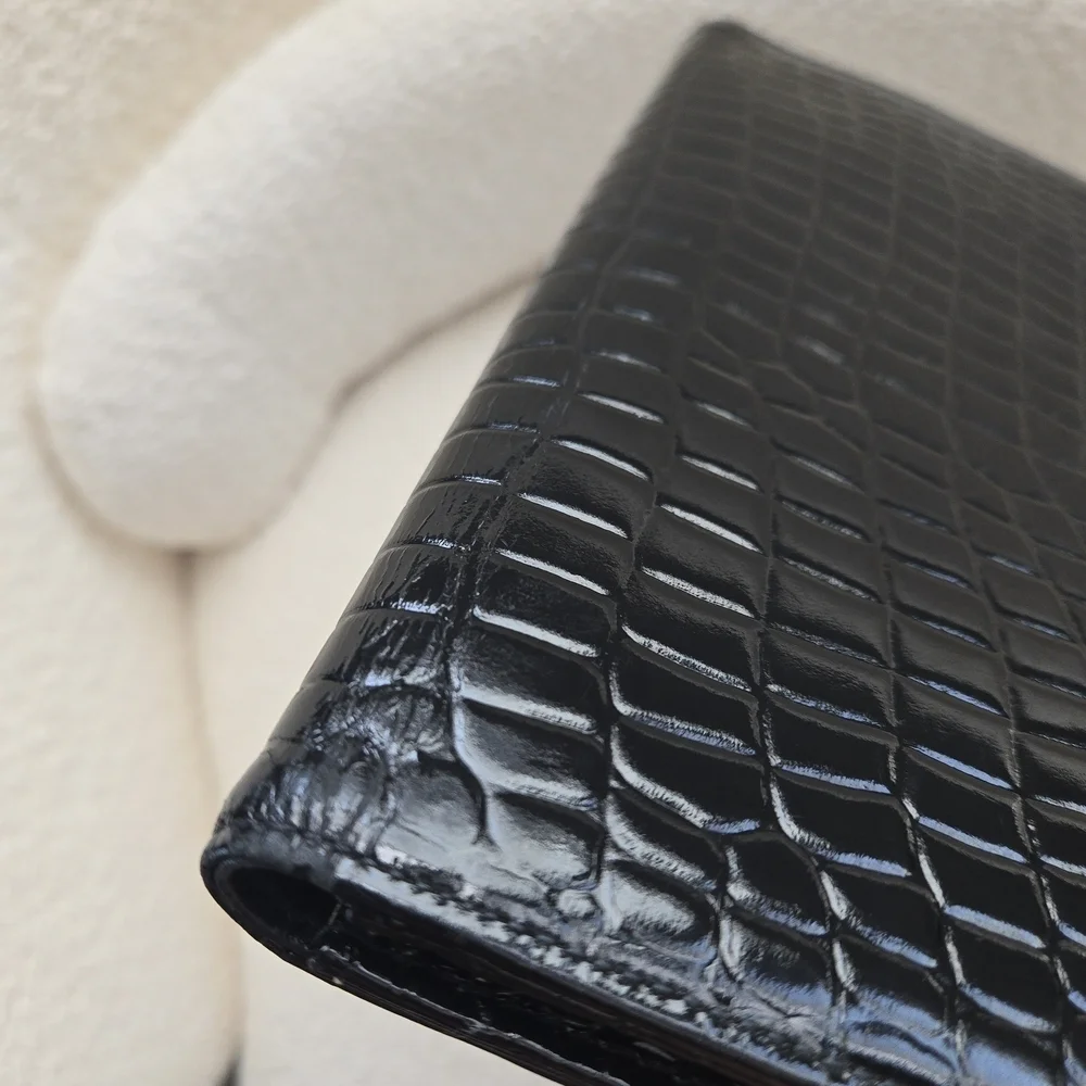 Yves Saint Laurent Vintage Black Patent Clutch